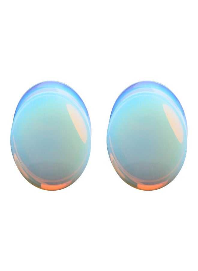 Decentraland 2 Pairs White And Black Organic Stone Plugs Ear Gauges Earrings Jewelry 22mm(7/8") - Image 2